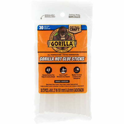Gorilla Glue Gorilla Mini Hot Glue Sticks, Clear, 1 Pack, GOR3023003