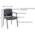 Lorell Healthcare Upholstery Guest Chair, Black, LLR30950