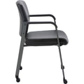 Lorell Healthcare Upholstery Guest Chair with Casters, Black, LLR30951