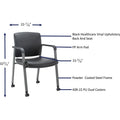 Lorell Healthcare Upholstery Guest Chair with Casters, Black, LLR30951