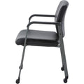 Lorell Healthcare Upholstery Guest Chair with Casters, Black, LLR30951