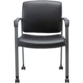 Lorell Healthcare Upholstery Guest Chair with Casters, Black, LLR30951