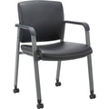 Lorell Healthcare Upholstery Guest Chair with Casters, Black, LLR30951