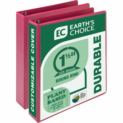 Samsill Earth's Choice Plant-based View Binders, Berry, 8 1/2" Width x 11" Length, 2 / Pack, SAMMP286576