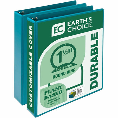 Samsill Earth's Choice Plant-based View Binders, Turquoise, 8 1/2" Width x 11" Length, 2 / Pack, SAMMP286577