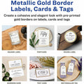 Avery Invitation Cards with Metallic Gold Borders, White, 30 / Pack, AVE3325