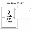 Avery Invitation Cards with Metallic Gold Borders, White, 30 / Pack, AVE3325