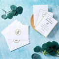 Avery Invitation Cards with Metallic Gold Borders, White, 30 / Pack, AVE3325
