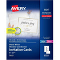 Avery Invitation Cards with Metallic Gold Borders, White, 30 / Pack, AVE3325