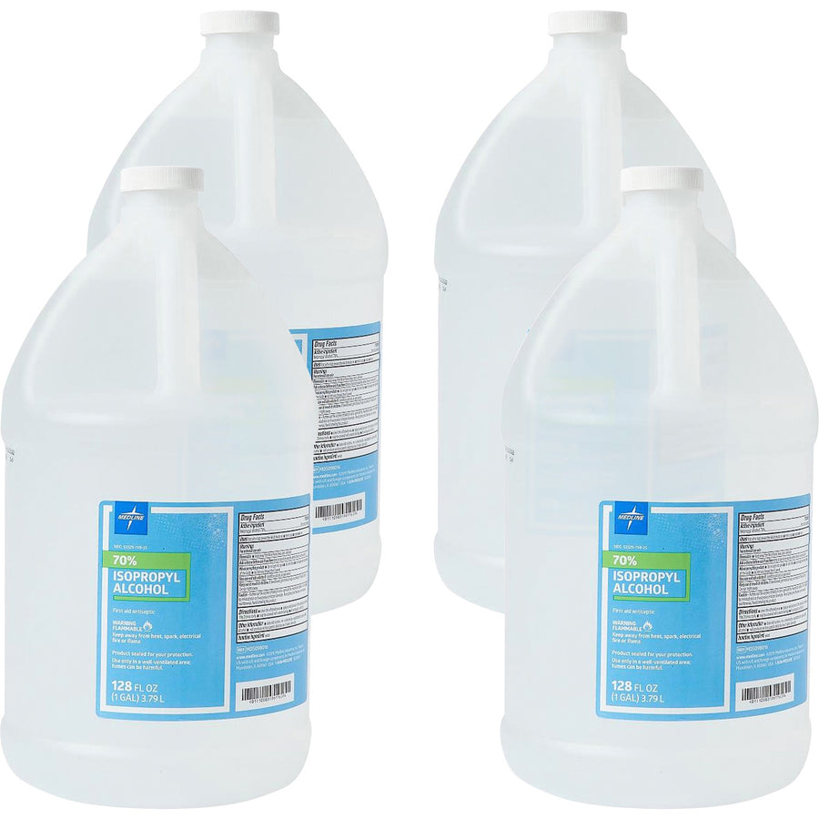 Medline Isopropyl Rubbing Alcohol, White, 4 / Carton, MIIMDS098016CT