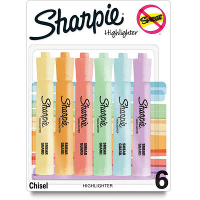 Newell Sharpie SmearGuard Tank Style Highlighters, 6 / Pack, SAN2157488