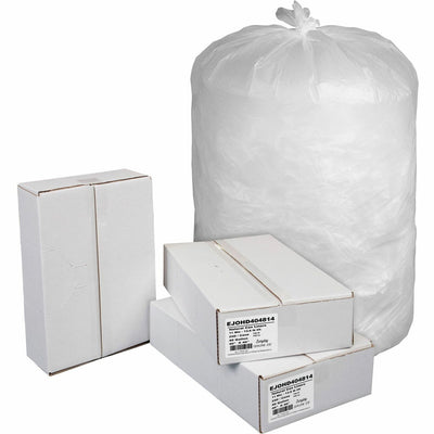 Genuine Joe Everyday High-Density Can Liners, Natural, 250 / Carton, EJOHD404814