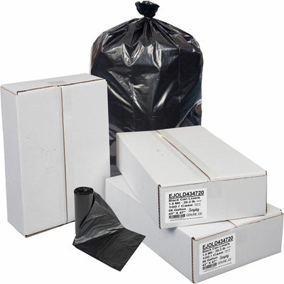 Genuine Joe Everyday Low-Density Can Liners, Black, 100 / Carton, EJOLD434720