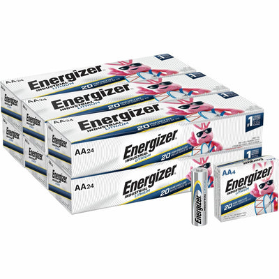 Energizer AA Lithium Battery 4-Pack, Silver, 6 / Carton, EVELN91CT