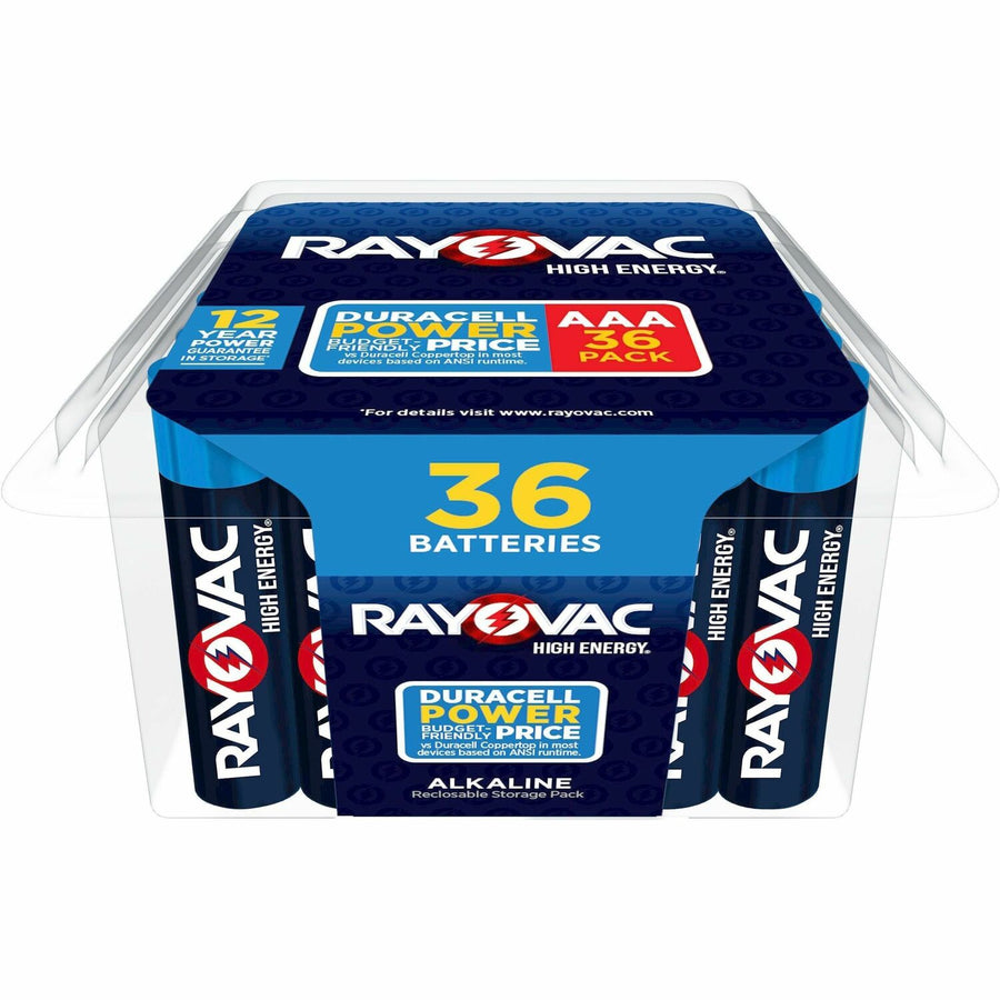 Rayovac High Energy Alkaline AAA Batteries, Silver, 36 / Pack, RAY82436PP