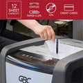 ACCO GBC Momentum Paper Shredder, M12-12, Micro-Cut, Anti-Jam, 12 Sheets, Black, GBCWSM177003