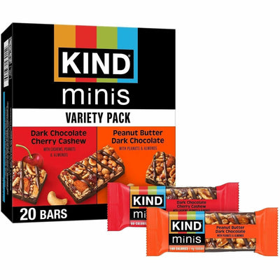 KIND Snacks Minis Snack Bar Variety Pack, 20 / Box, KND43012