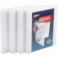 Avery Heavy-Duty View 3 Ring Binders, 0.5" One Touch Slant Rings, 4 White Binders (79709), 8 1/2" Width x 11" Length, 4 Pack, AVE79709
