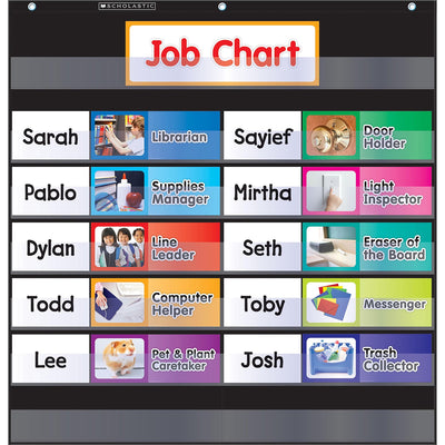 Scholastic Class Jobs Pocket Chart, Natural, SHS0545838649