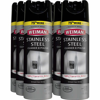 Weiman Stainless Steel Cleaner/Polish, Clear, 6 / Carton, WMN49ACT