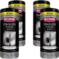 Weiman Stainless Steel Wipes, White, 4 / Carton, WMN92ACT