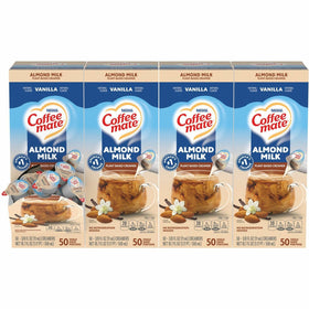 Nestle Professional Coffee mate Almond Milk Vanilla Plant-Based Liquid Creamer Singles, White, 4 / Carton, NES42258CT