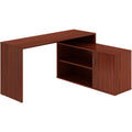 LYS L-Shape Workstation with Cabinet, Brown, LYSDK103RRMH
