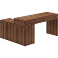 LYS L-Shape Workstation with Cabinet, Brown, LYSDK103RRWT