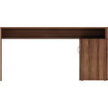 LYS L-Shape Workstation with Cabinet, Brown, LYSDK103RRWT