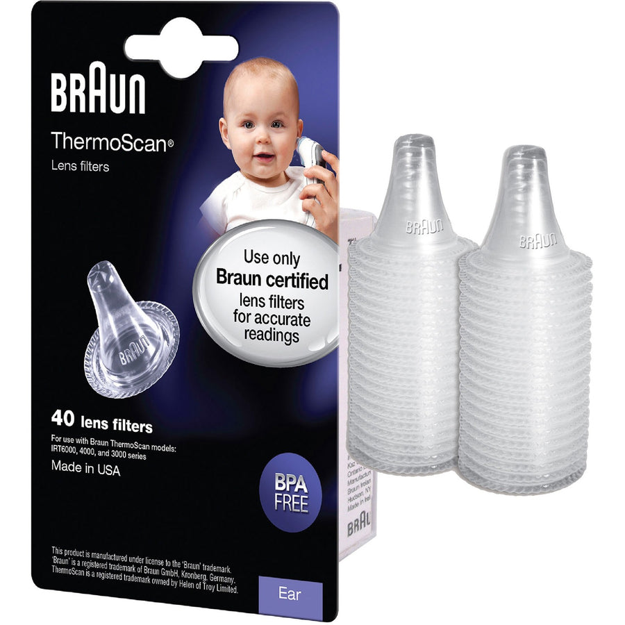 Honeywell Braun ThermoScan Lens Filters, Clear, BPA Free, 40 / Pack, HWLLF40US02