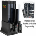 Mind Reader 3-Compartment Utensil Dispenser Organizer, Black, EMSCUTDISPBK