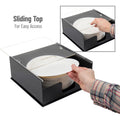 Mind Reader Foundation Covered Plate Dispenser, Black, EMSPSTOR