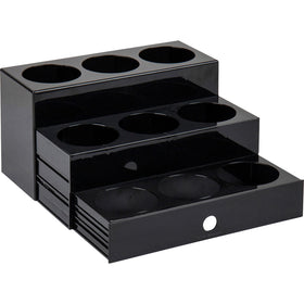 Mind Reader 9-Compartment Nested Syrup Bottle Holder, Black, EMSSYRUPH9