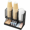 Mind Reader 6-Compartment Coffee Condiment Organizer, Black, EMSUPMESH