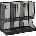 Mind Reader 6-Compartment Coffee Condiment Organizer, Black, EMSUPMESH