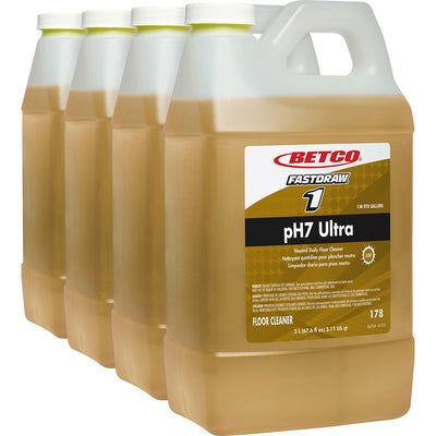 Betco FastDraw 1 pH7 Ultra Floor Cleaner, Yellow, 4 / Carton — view 1