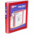 Avery Flexi-View 3 Ring Binder, 1 Inch Round Rings, 1 Red Binder, 8 1/2" Width x 11" Length, AVE17606