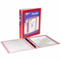 Avery Flexi-View 3 Ring Binder, 1 Inch Round Rings, 1 Red Binder, 8 1/2" Width x 11" Length, AVE17606