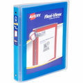 Avery Flexi-View 3 Ring Binder, 1 Inch Round Rings, 1 Blue Binder, 8 1/2" Width x 11" Length, AVE17607