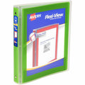 Avery Flexi-View 3 Ring Binder, 1 Inch Round Rings, 1 Chartreuse Green Binder, 8 1/2" Width x 11" Length, AVE17608