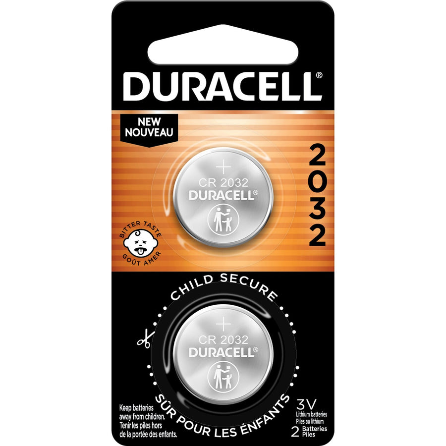 Duracell 2032 Lithium Button Cell Batteries, 2 / Pack, DURDL2032B2