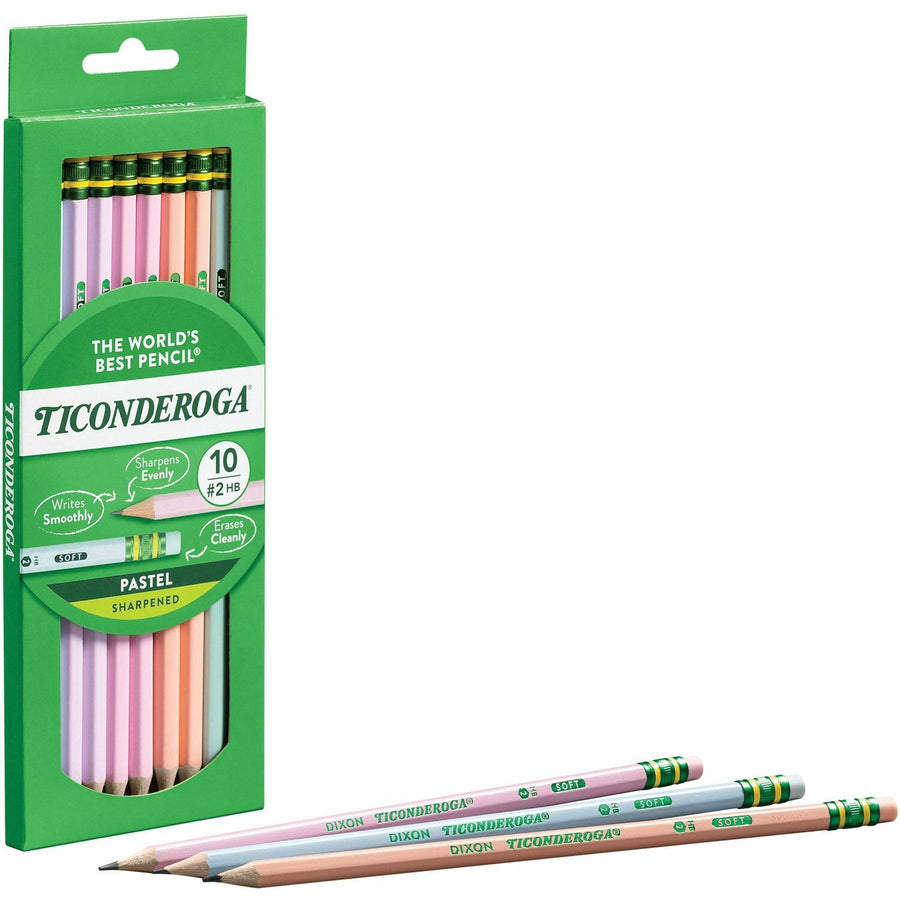 Ticonderoga Wood Pencils, Break Resistant, 10 / Box, DIXX13710