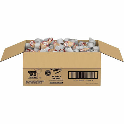 Nestle Professional Coffee mate Vanilla Caramel Nondairy Liquid Creamer Singles, White, 180 / Carton, NES63338