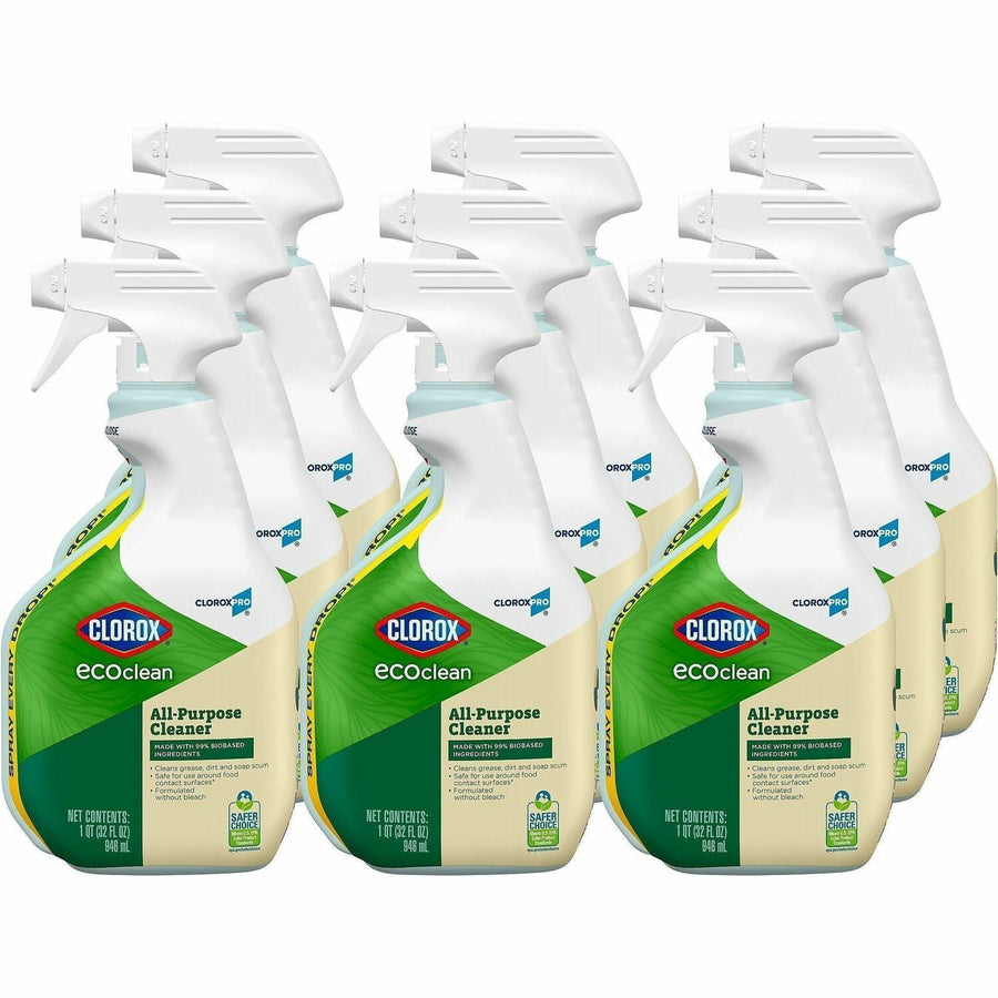 Clorox EcoClean All-Purpose Cleaner Spray, White, Solvent-free, 9 / Carton, CLO60276CT