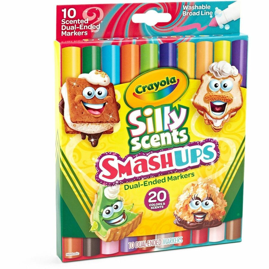Crayola Silly Scents Dual-Ended Markers, Double Ended, 10 / Pack, CYO588342