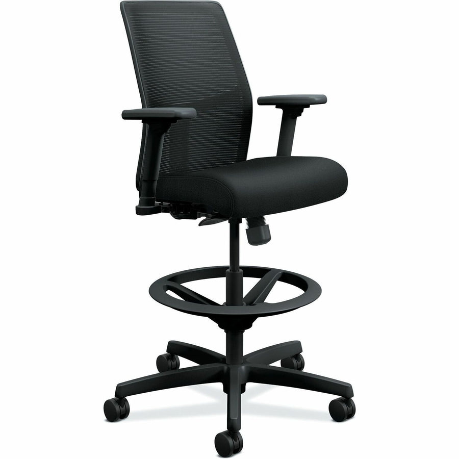 HON Ignition Seating Mesh Back Task Stool, 26" x 52.5", Black, Tilt Tension, HONI2S1AMBLC10T
