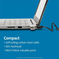 Kensington Computer Slim Portable Combination Lock, Black, KMW60625