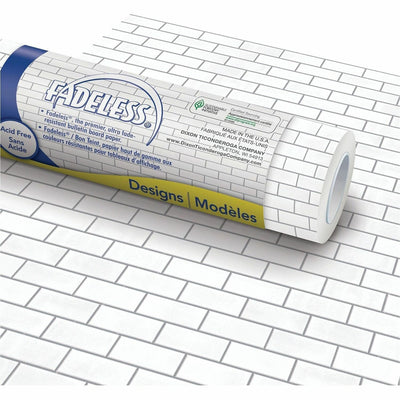 Pacon Fadeless Bulletin Board Paper Rolls, White Subway Tile, 1 Roll, PACP0057505