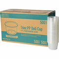 Remcoda BluTable 16 oz Round Deli Tub Containers, Clear, 500 / Carton, RMLPPDEL16
