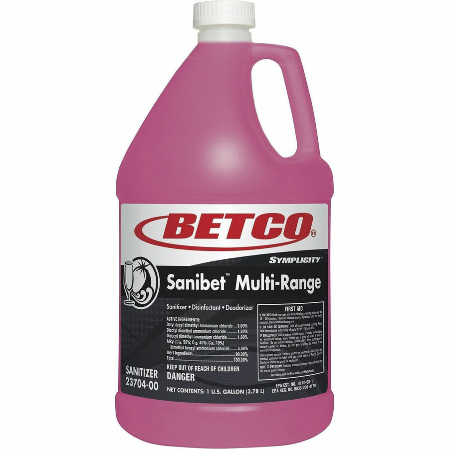 Betco Symplicity Sanibet MultiRange Sanitizer, Pink, 4 / Carton — view 1